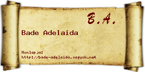 Bade Adelaida névjegykártya